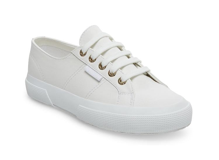 Superga 2750 Nappaleau White Gold Leather Outlet Online - Womens ...